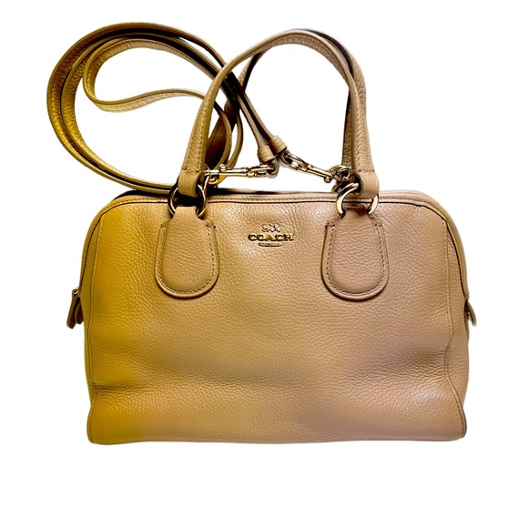 Coach Handbags - Coach smaller satchel with over the shoulder strap in tan. Like new condition
